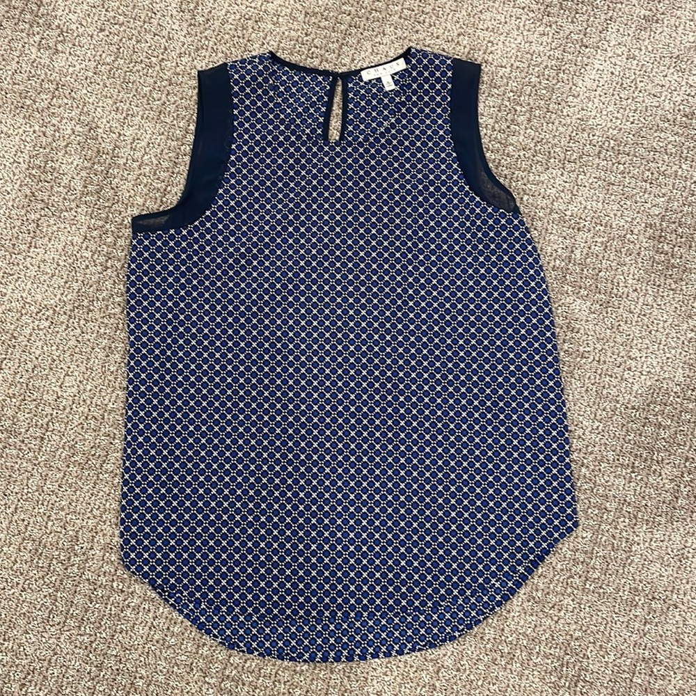 Blue chiffon tank top
